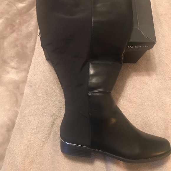 Black Lane Bryant Wide Calf Riding Boots SZ 10W - Picture 2 of 5
